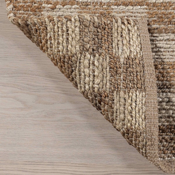 Aneira Checkered Jute Area Rug 4ft X 6ft